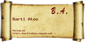 Bartl Atos névjegykártya